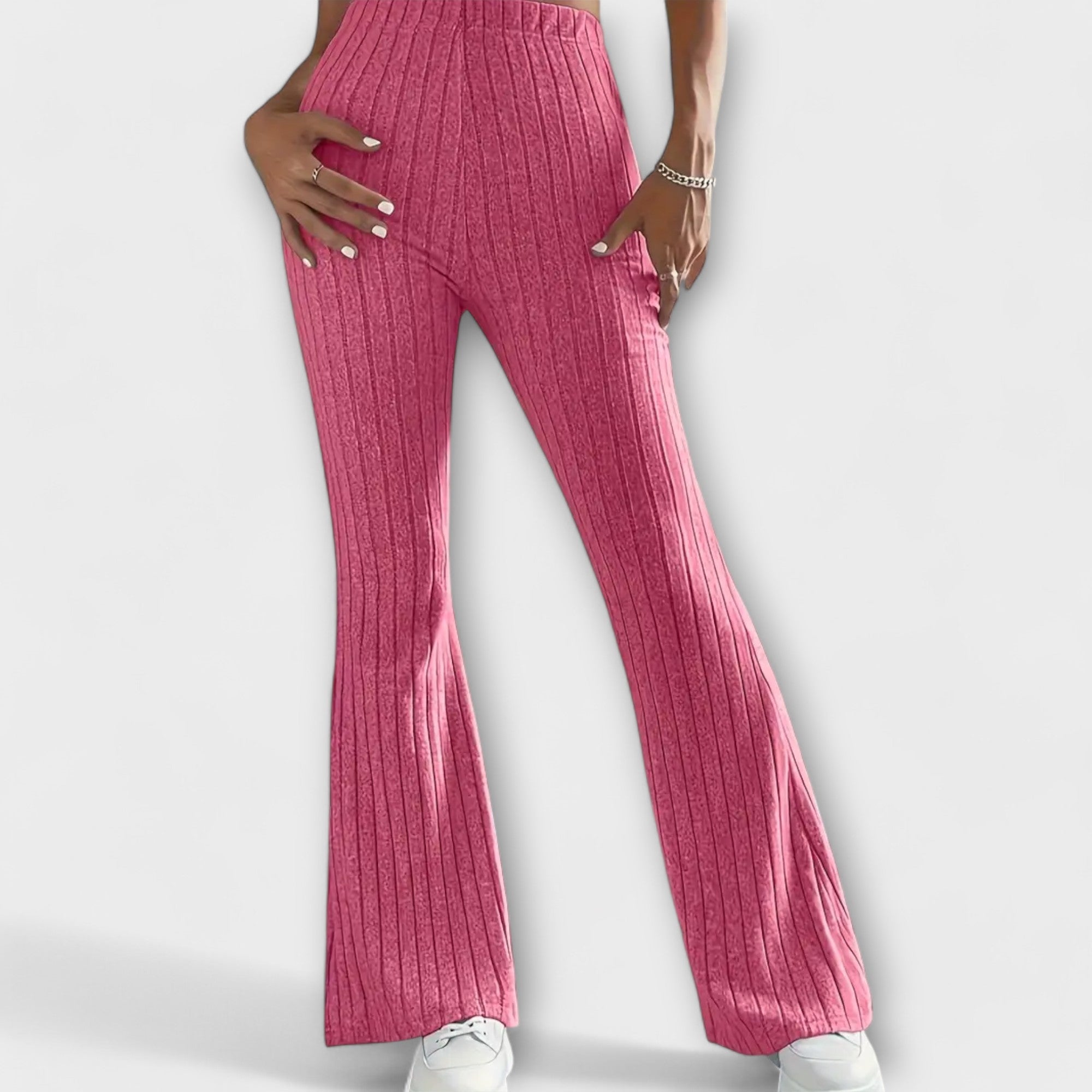 SlimFit Ribbed Bell-Bottoms