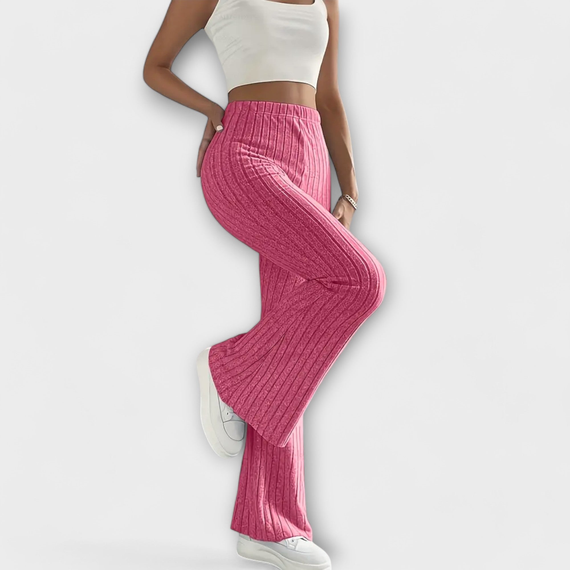 SlimFit Ribbed Bell-Bottoms