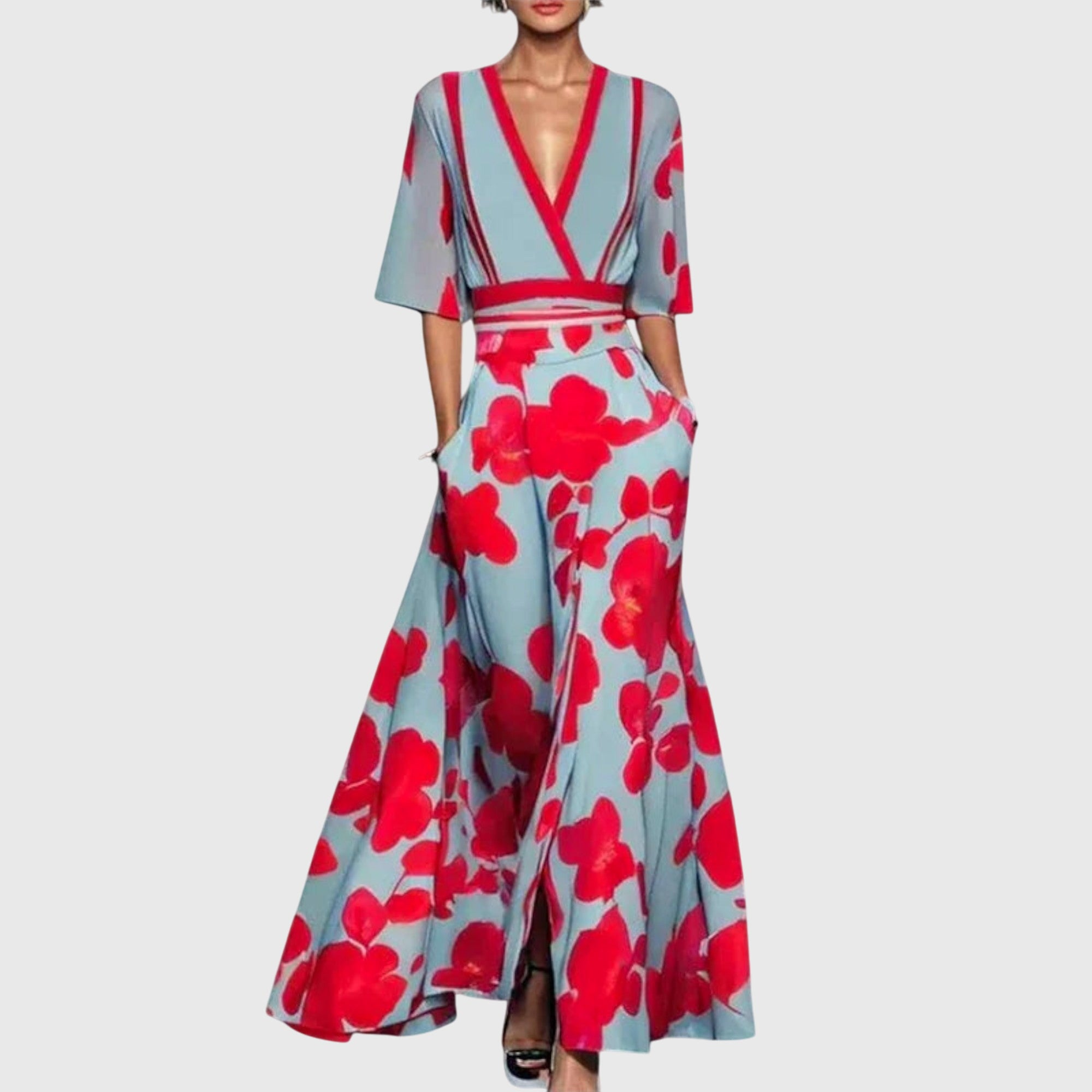 Artistic Floral Maxi Dress