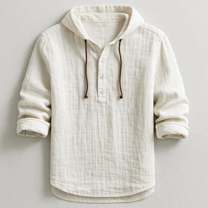 Linen Hooded Shirt