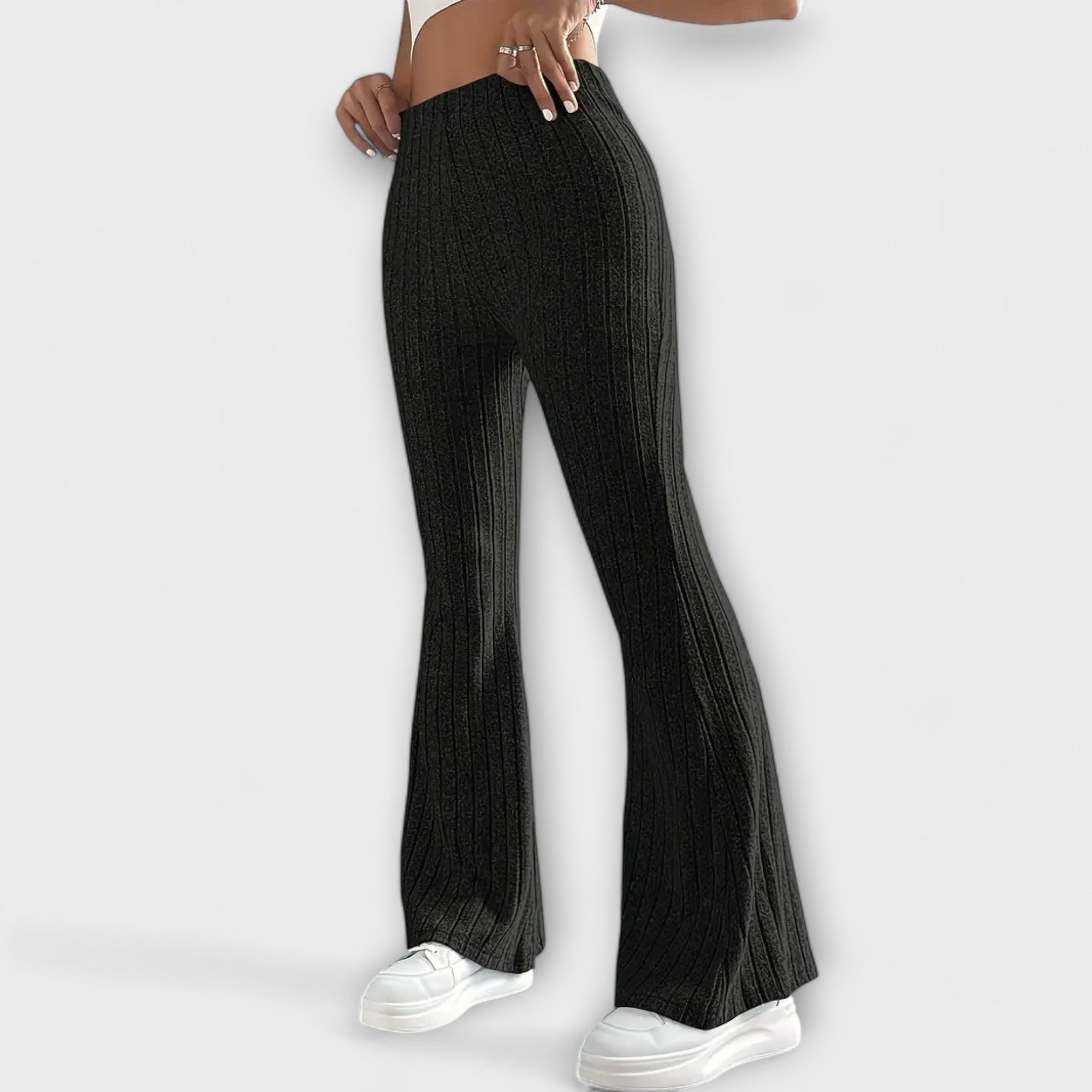 SlimFit Ribbed Bell-Bottoms