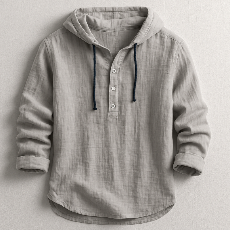 Linen Hooded Shirt