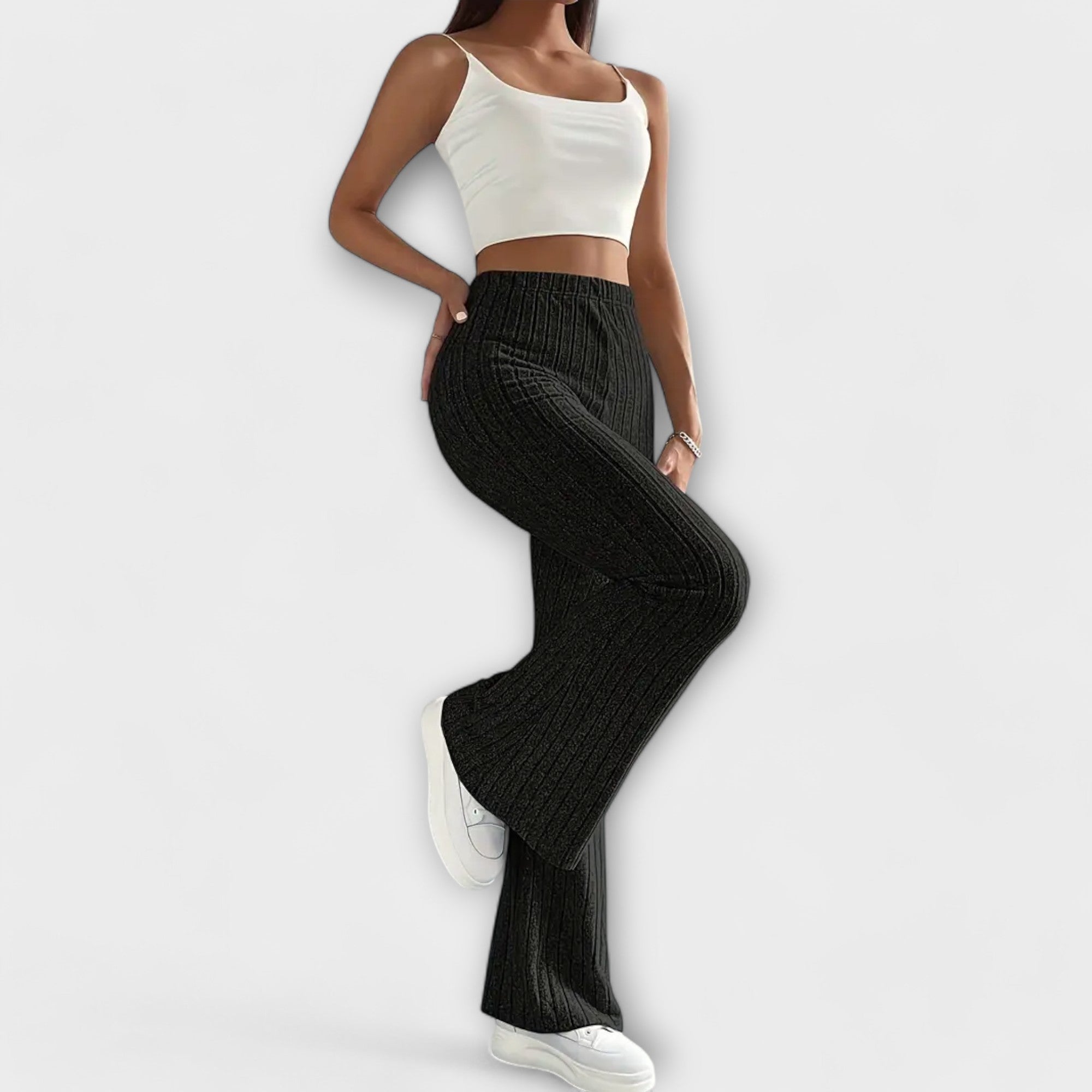 SlimFit Ribbed Bell-Bottoms