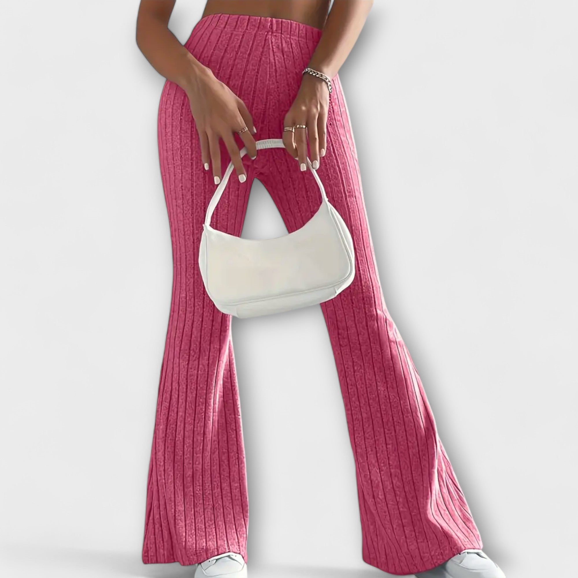 SlimFit Ribbed Bell-Bottoms