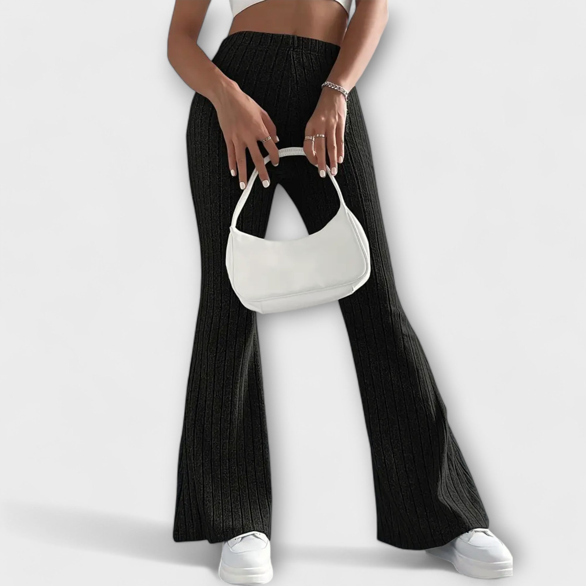 SlimFit Ribbed Bell-Bottoms
