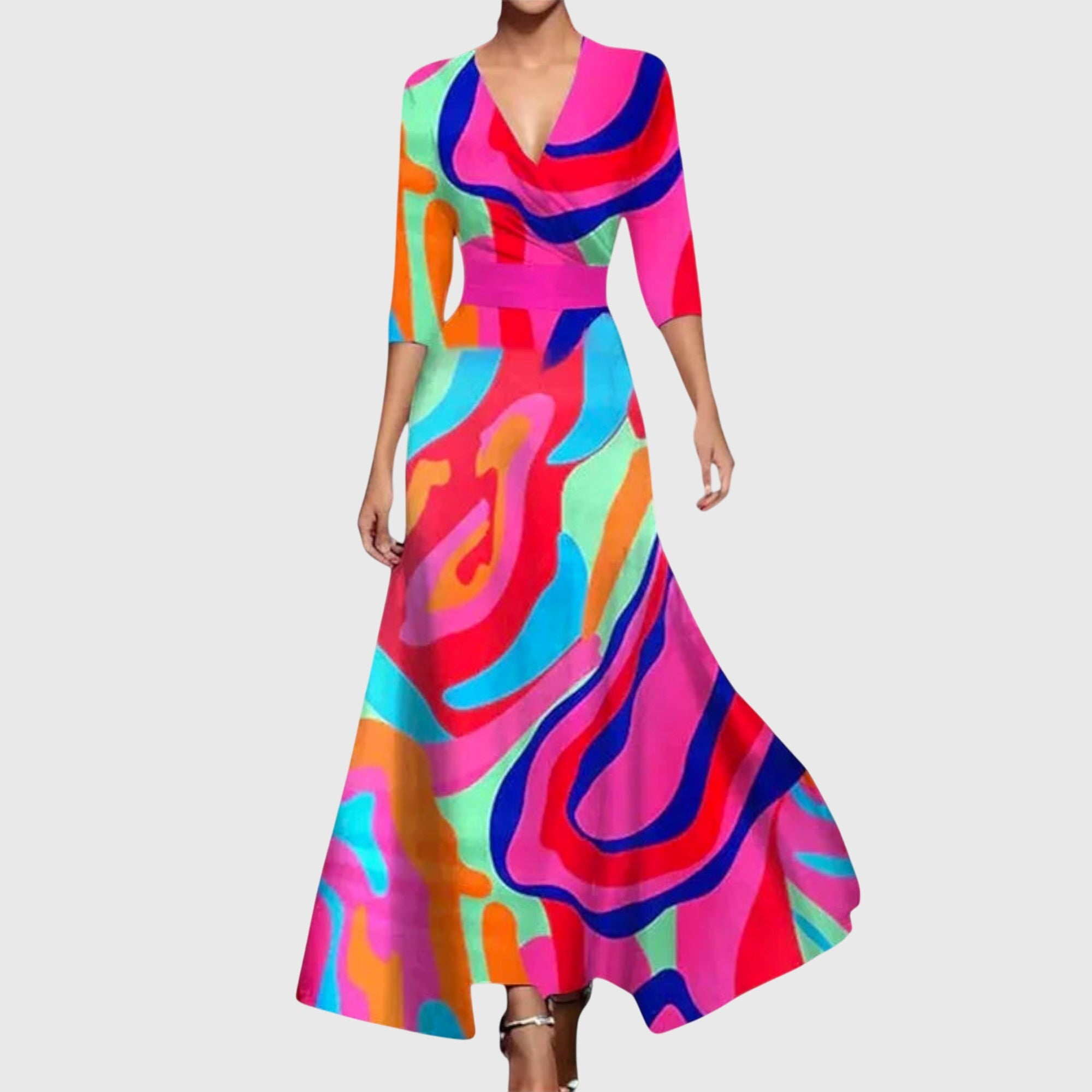 Artistic Floral Maxi Dress
