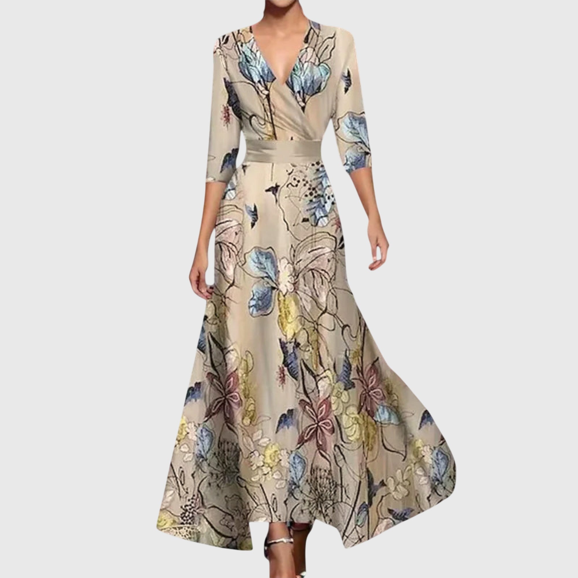 Artistic Floral Maxi Dress