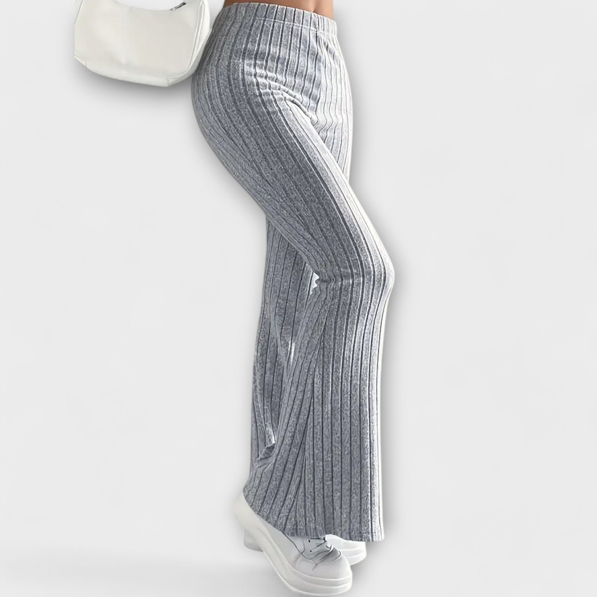 SlimFit Ribbed Bell-Bottoms
