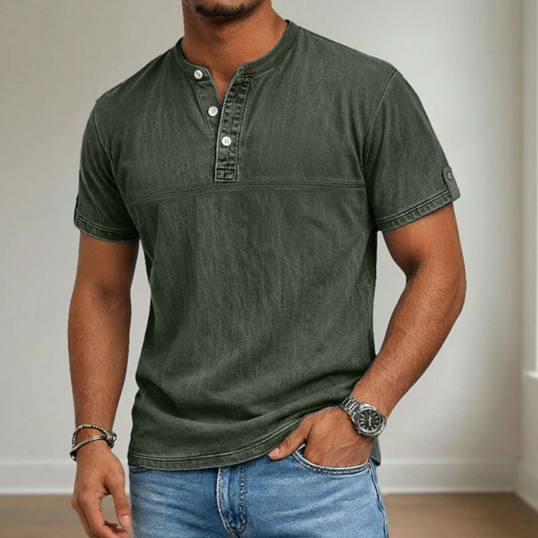 Modern Stand-Collar Henley