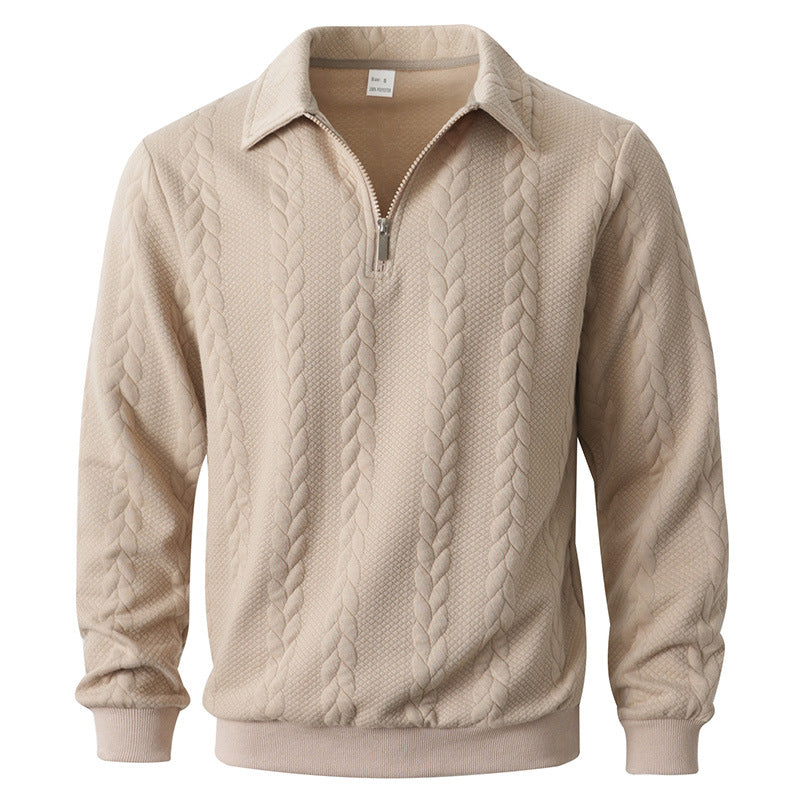 Modern Textured Polo Sweater
