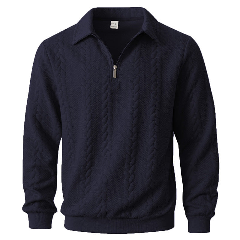 Modern Textured Polo Sweater