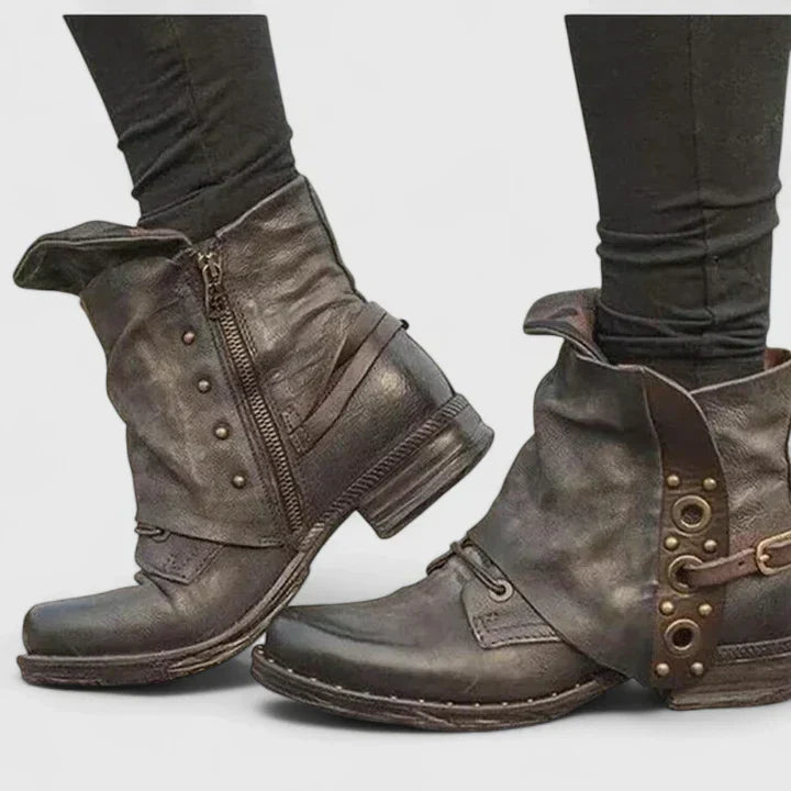 Rugged Buckle Comfort Boots