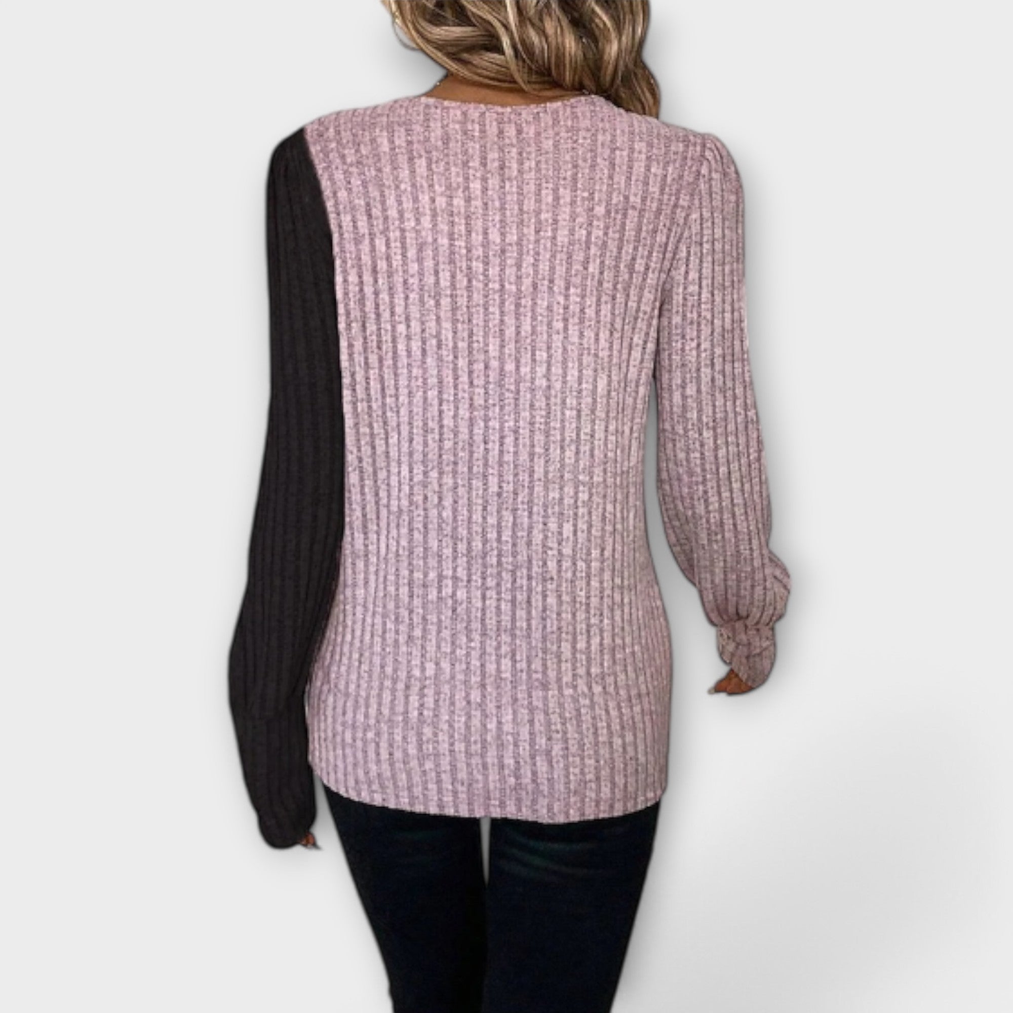 Modern Patchwork Sweater Blouse