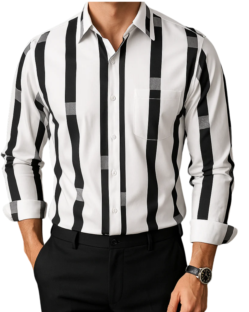 Bold Stripe Cotton Shirt