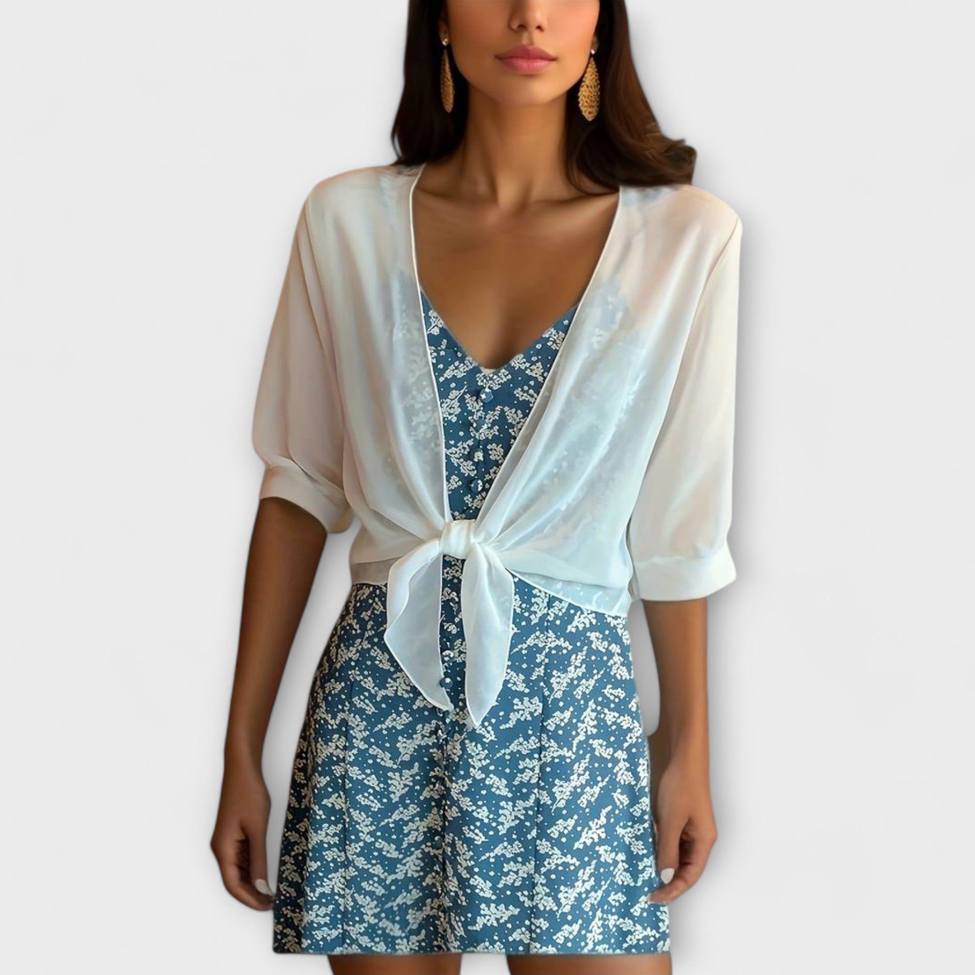 Elegant Sheer Wrap Top