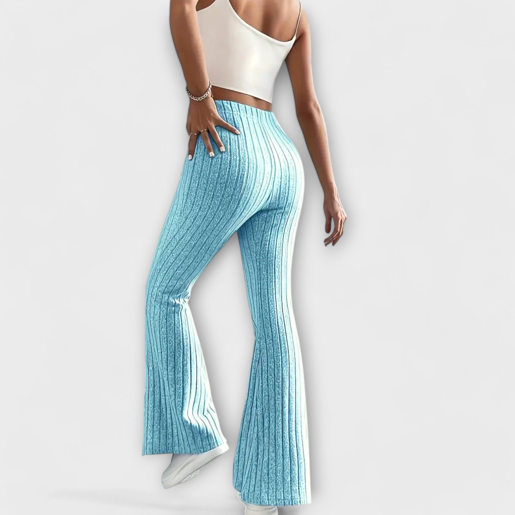 SlimFit Ribbed Bell-Bottoms