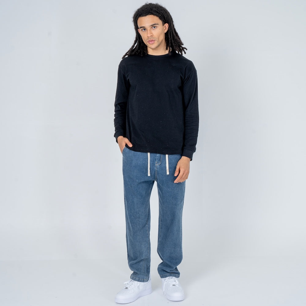 Minimalist Drawstring Denim Pants