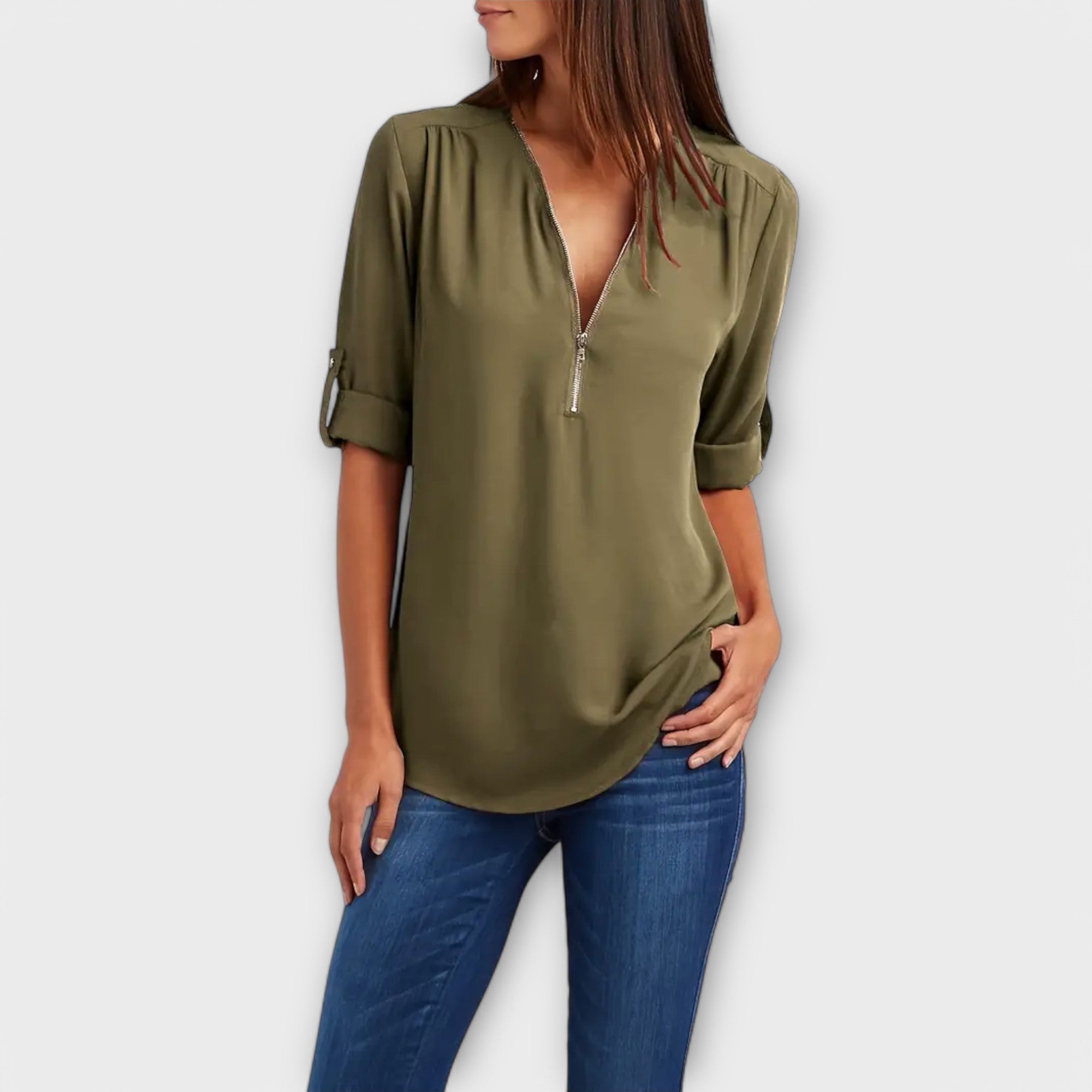 Casual blouse with V-neck