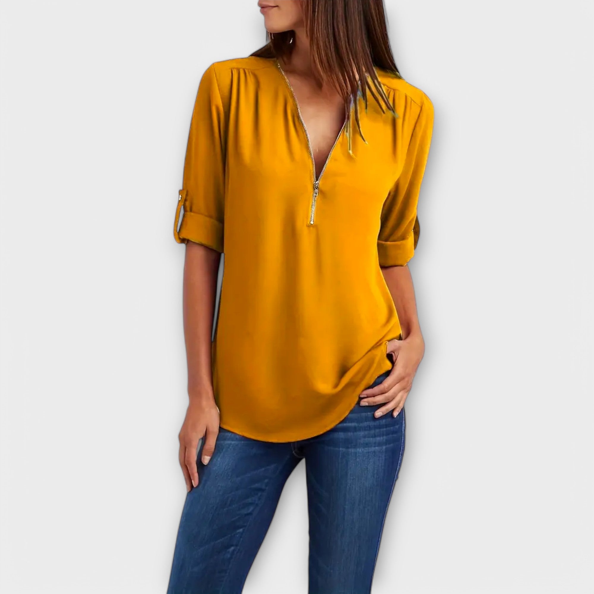Casual blouse with V-neck