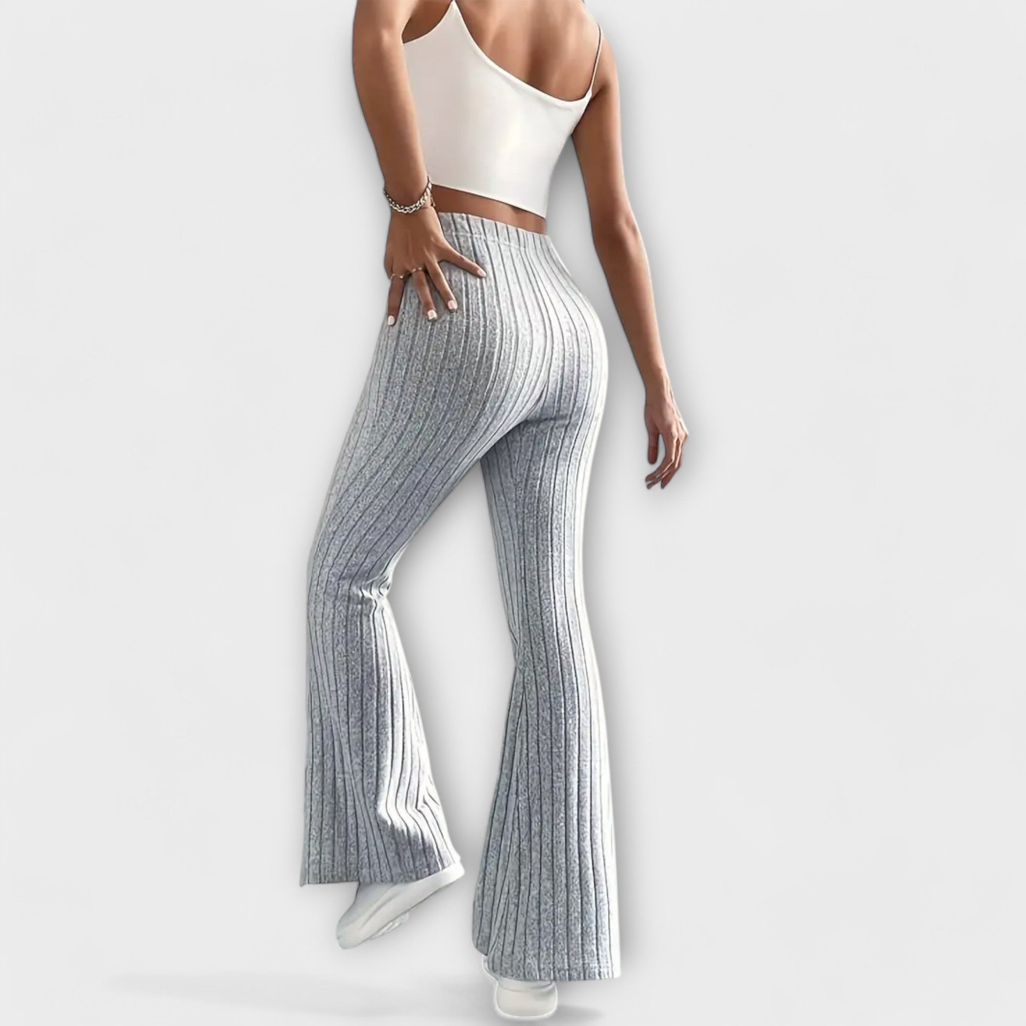 SlimFit Ribbed Bell-Bottoms