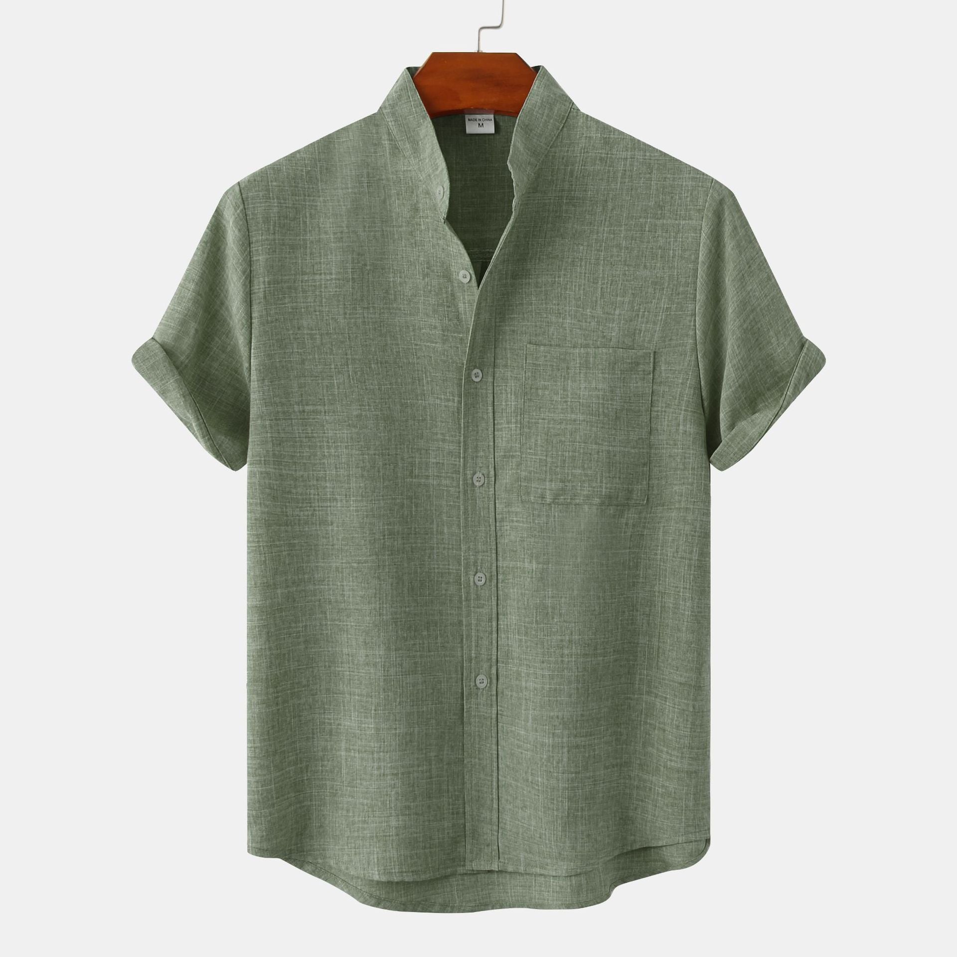 Solid Cotton Shirt with Buttons
