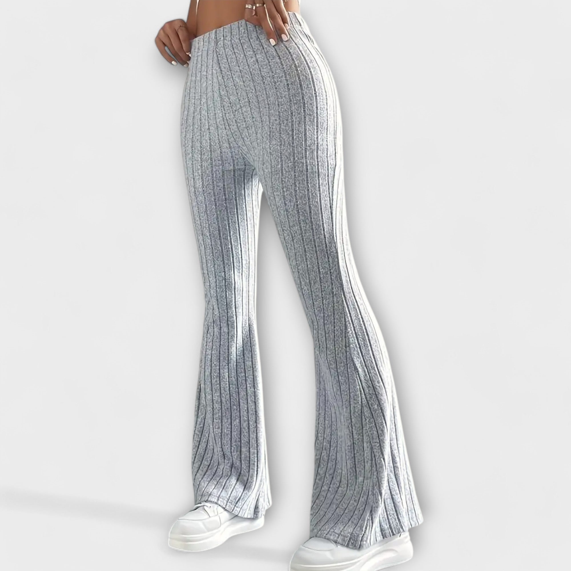 SlimFit Ribbed Bell-Bottoms