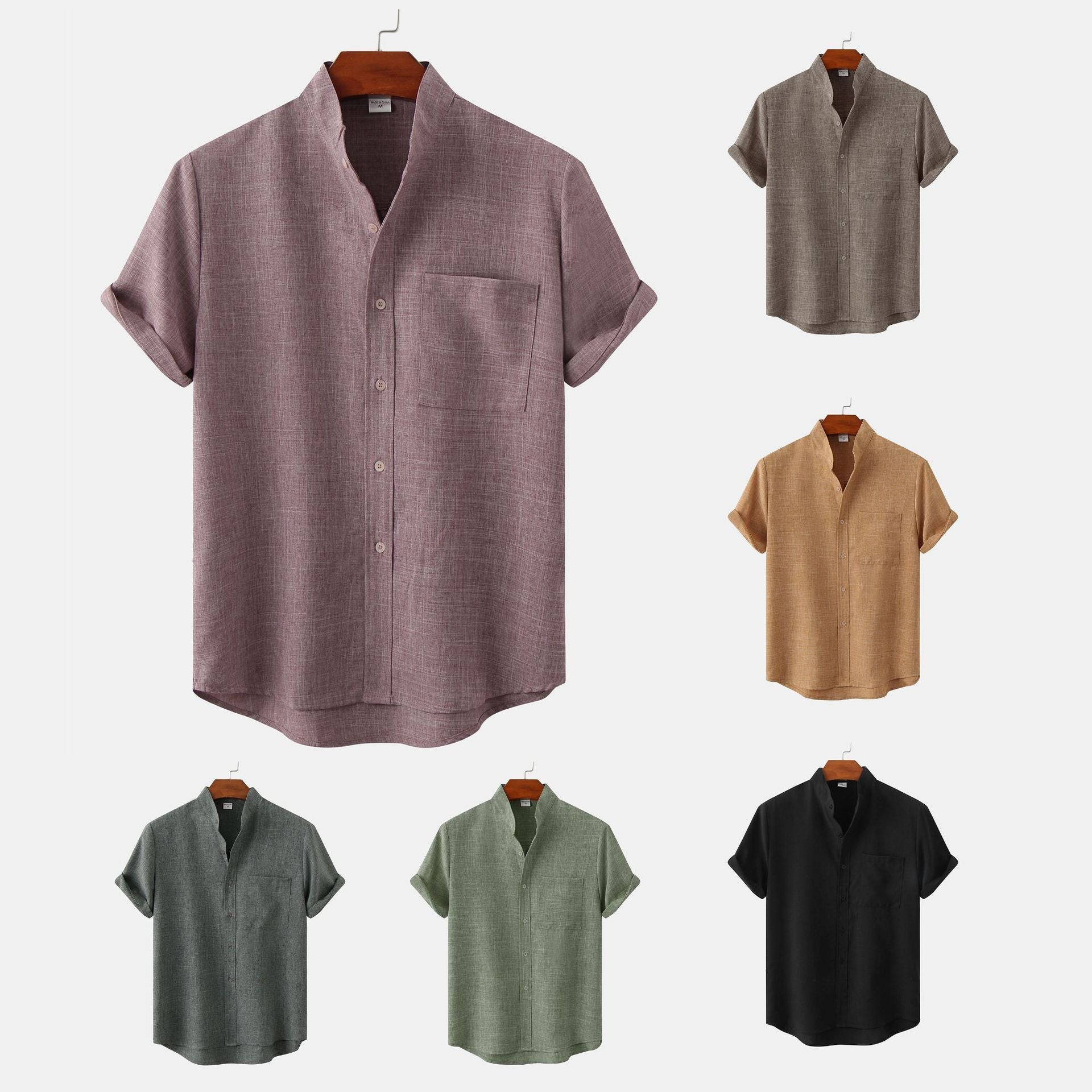 Solid Cotton Shirt with Buttons