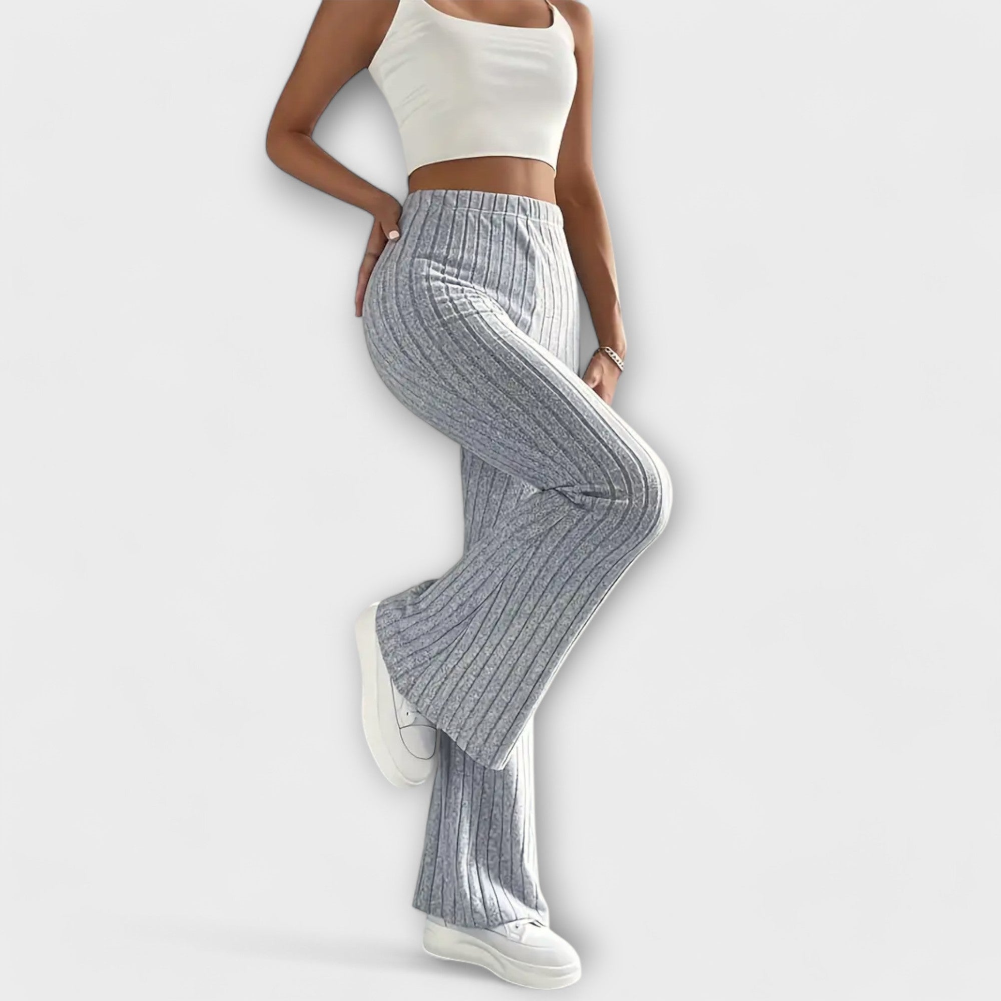 SlimFit Ribbed Bell-Bottoms