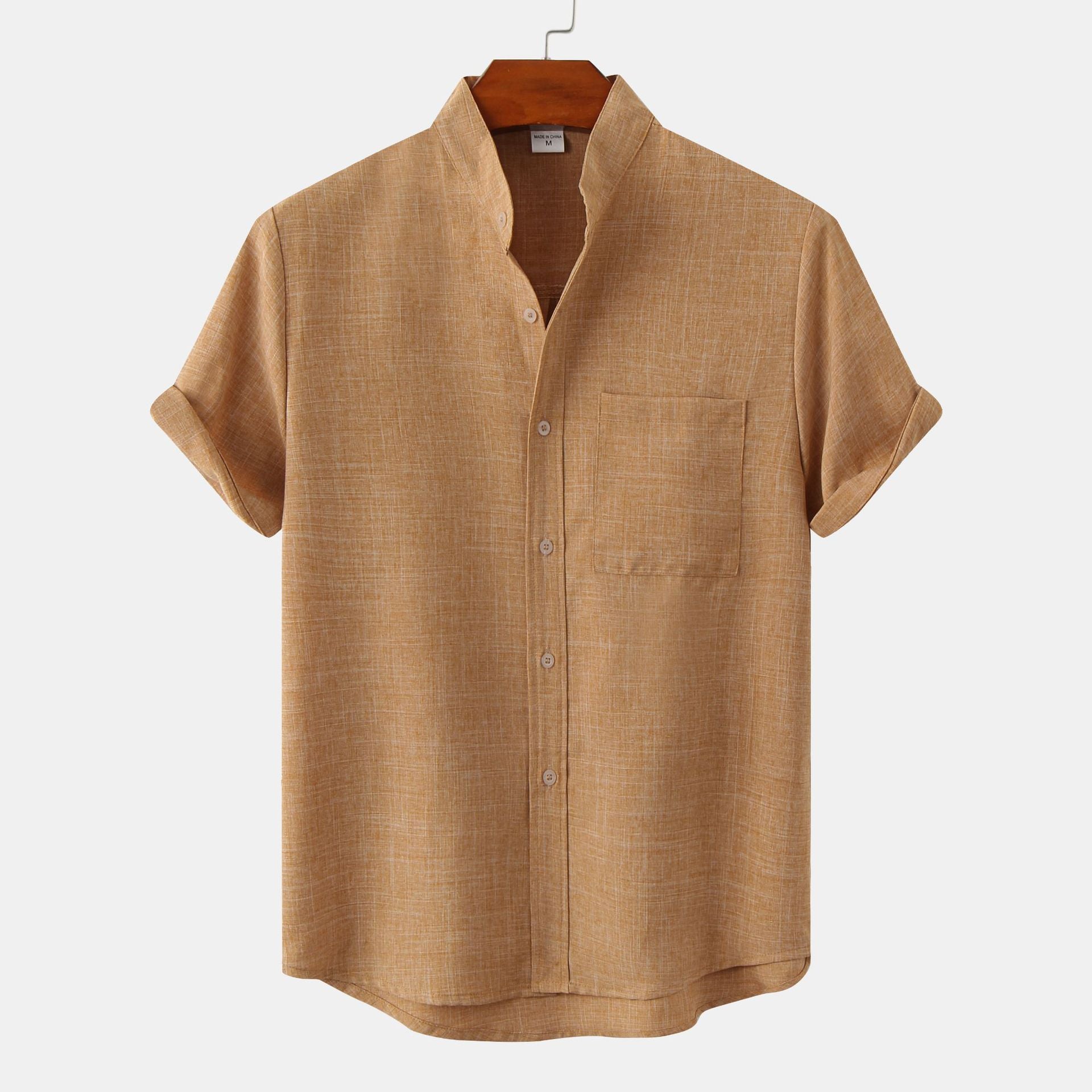 Solid Cotton Shirt with Buttons