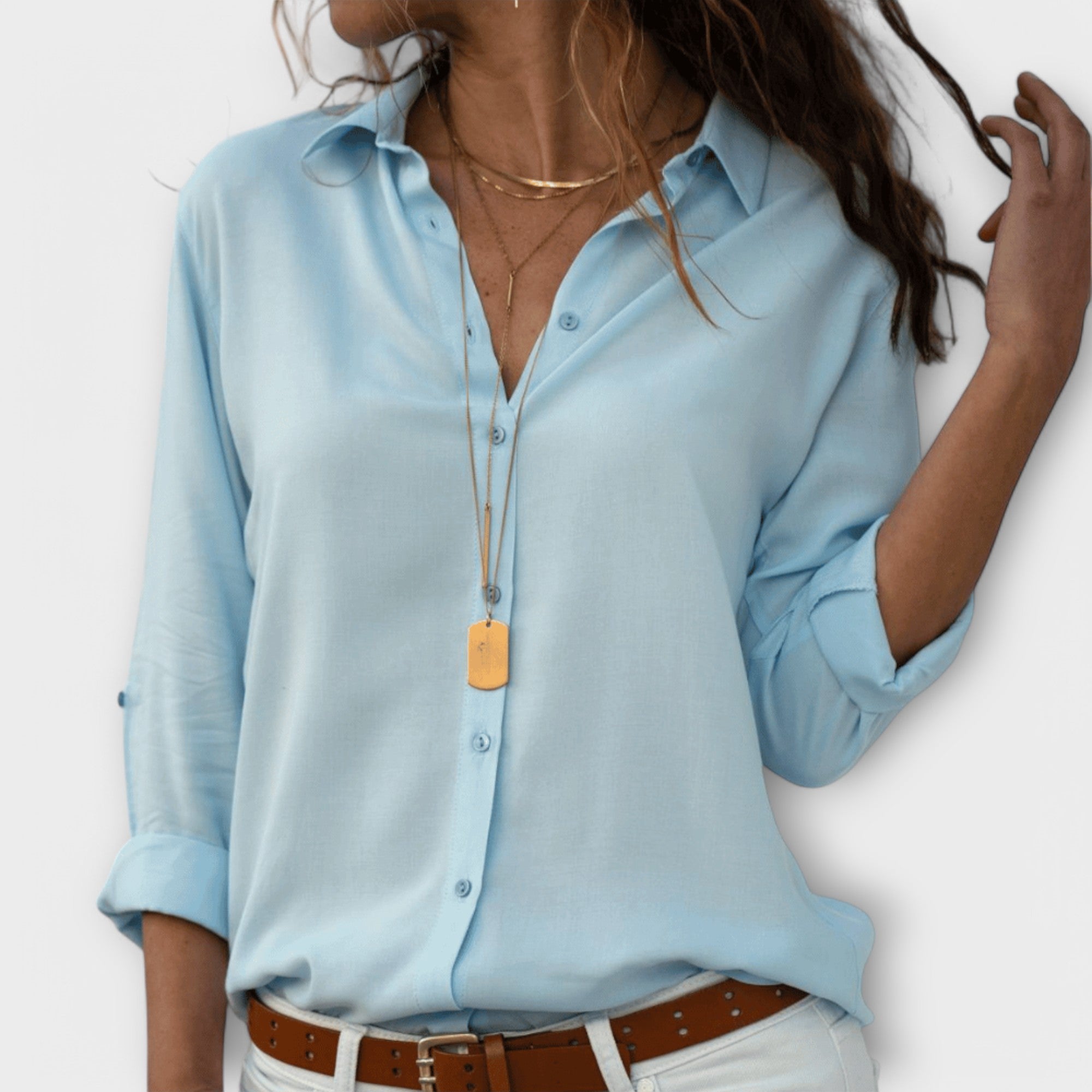 Elegant V-Neck Satin Shirt