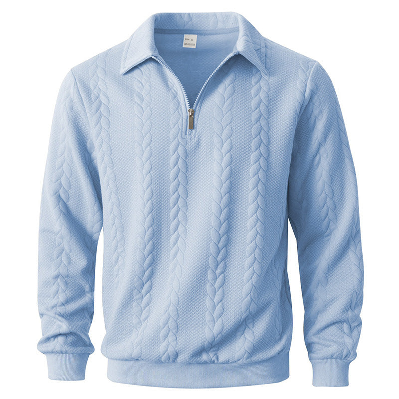 Modern Textured Polo Sweater