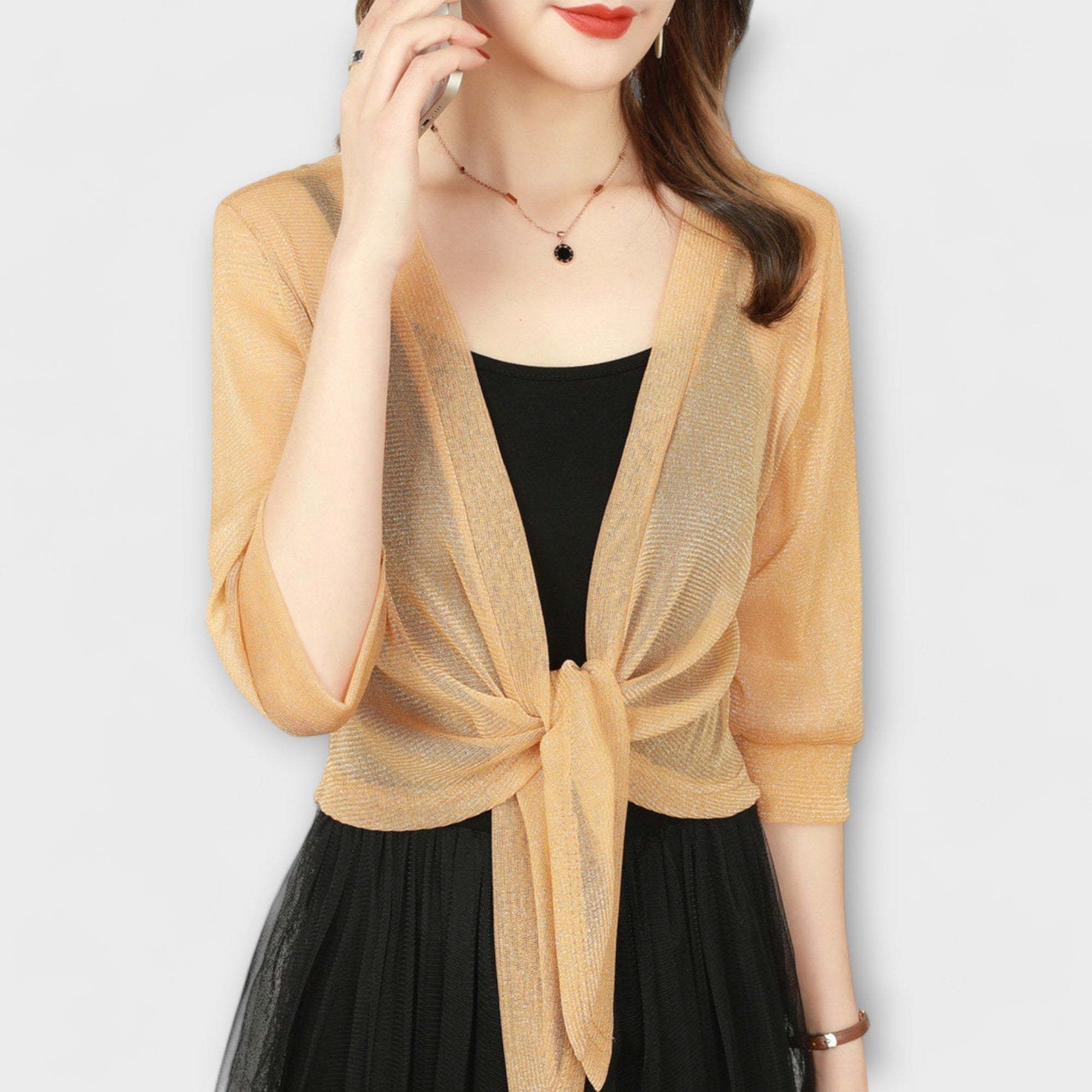 Elegant Sheer Wrap Top