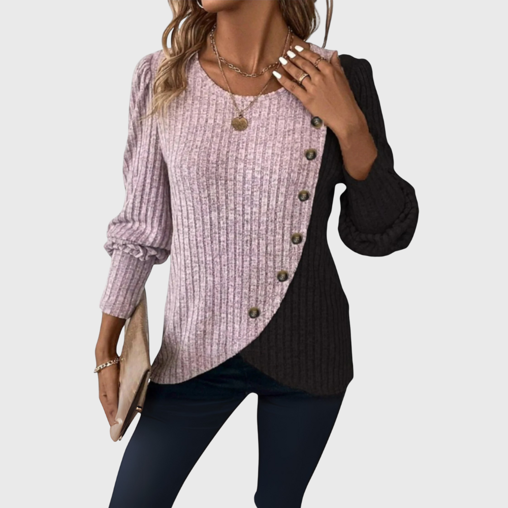 Modern Patchwork Sweater Blouse