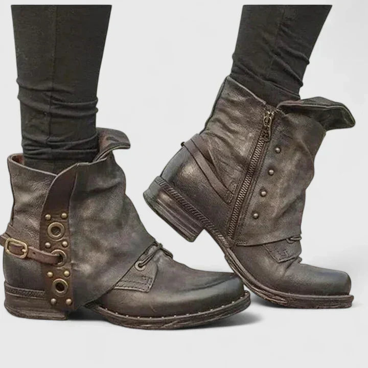 Rugged Buckle Comfort Boots