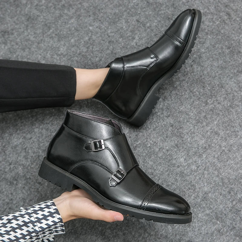Double Monk-Strap Dress Boots