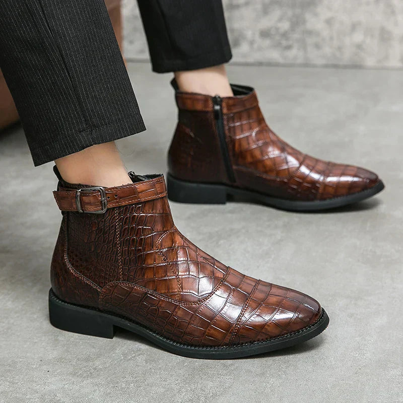 Modern Faux Leather Ankle Boots