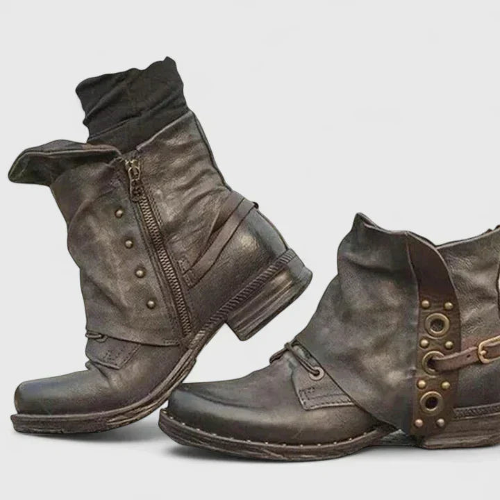 Rugged Buckle Comfort Boots