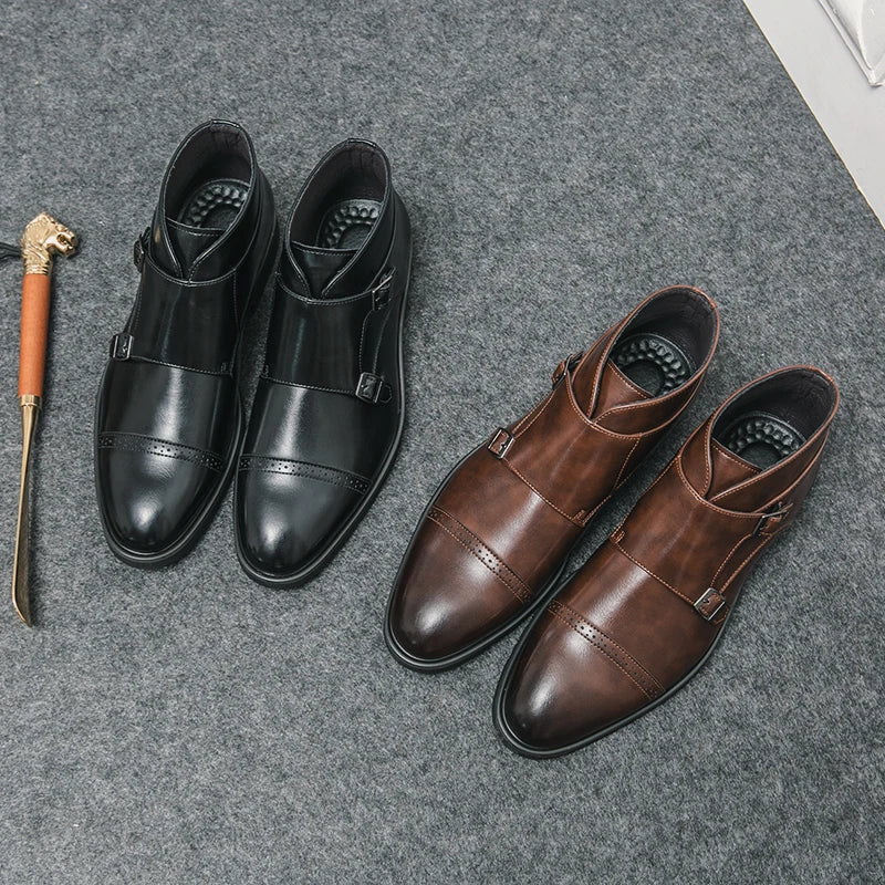 Double Monk-Strap Dress Boots