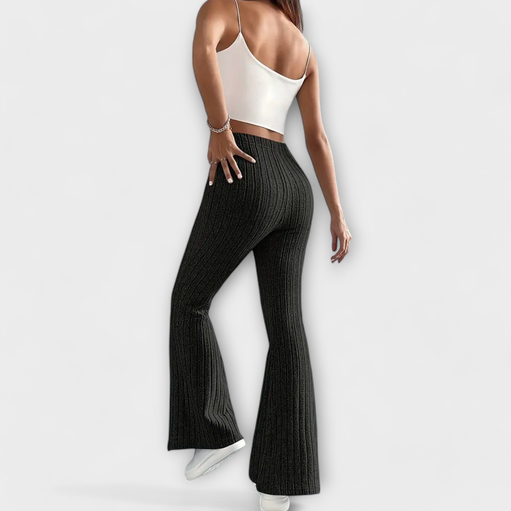 SlimFit Ribbed Bell-Bottoms