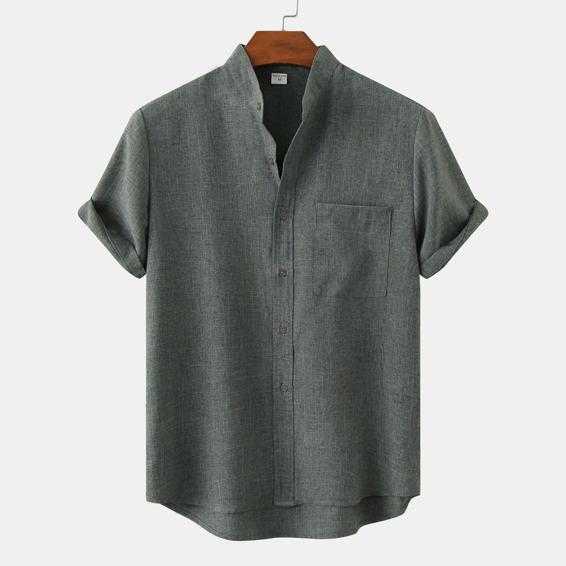 Solid Cotton Shirt with Buttons