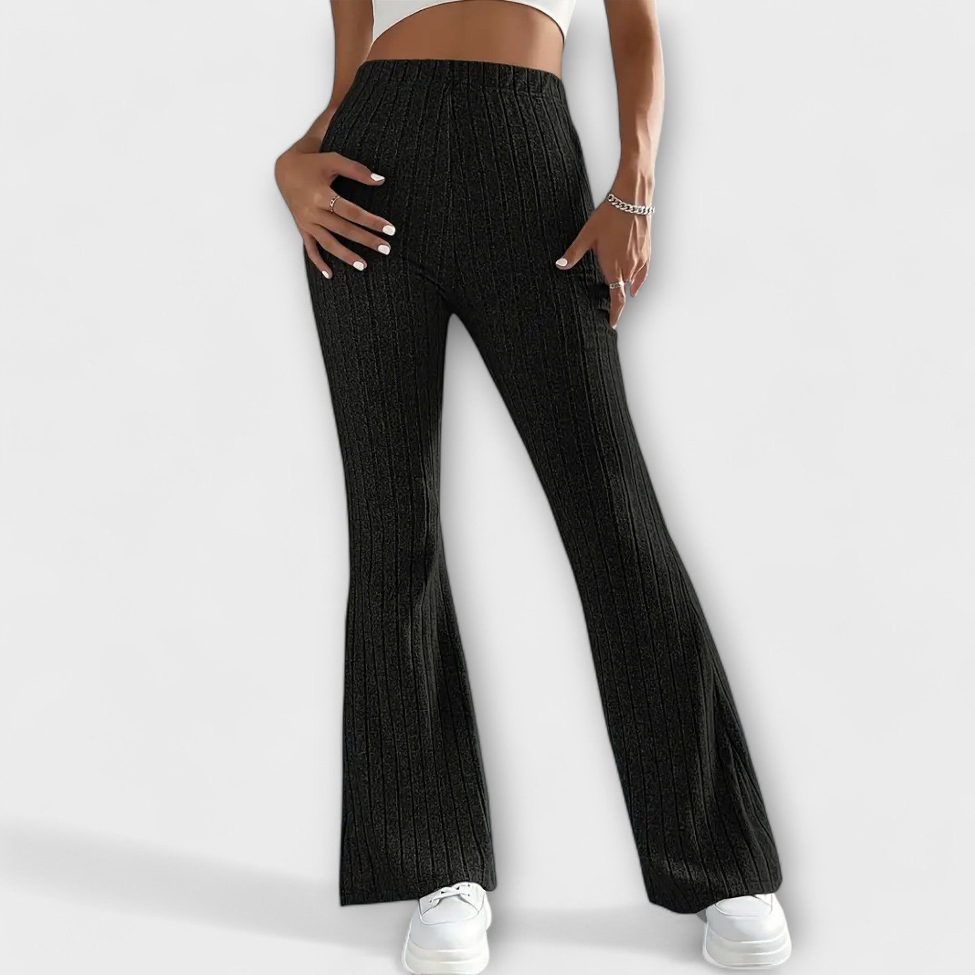 SlimFit Ribbed Bell-Bottoms
