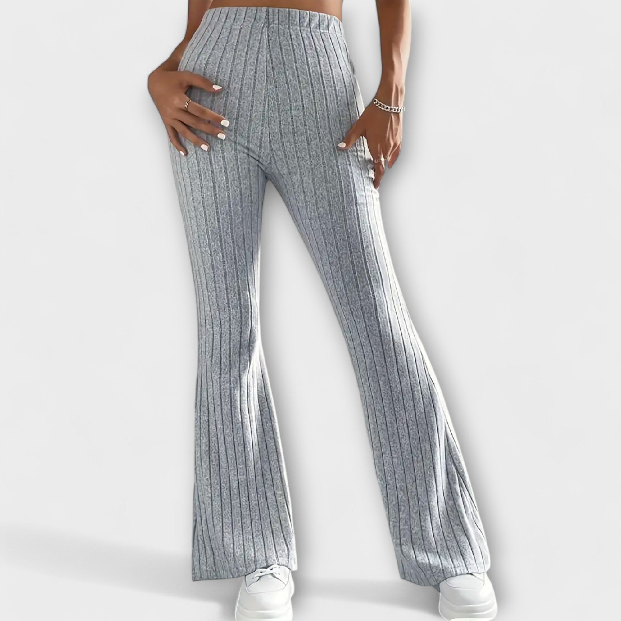 SlimFit Ribbed Bell-Bottoms