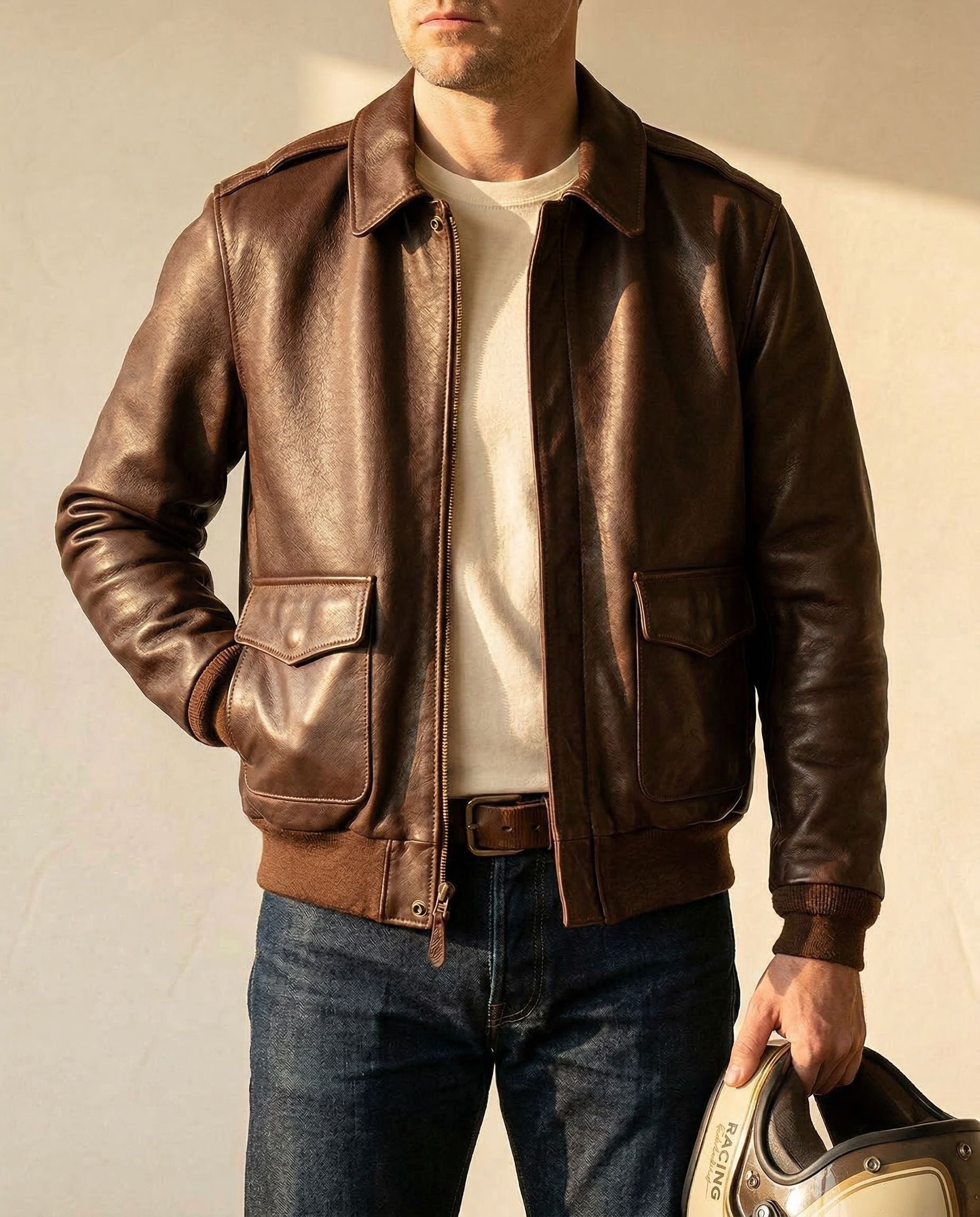 Classic Leather Bomber