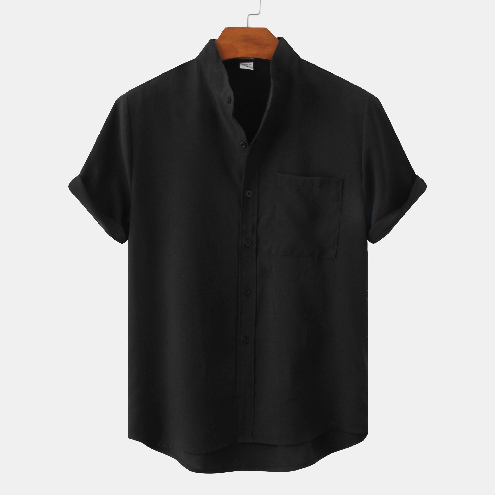 Solid Cotton Shirt with Buttons