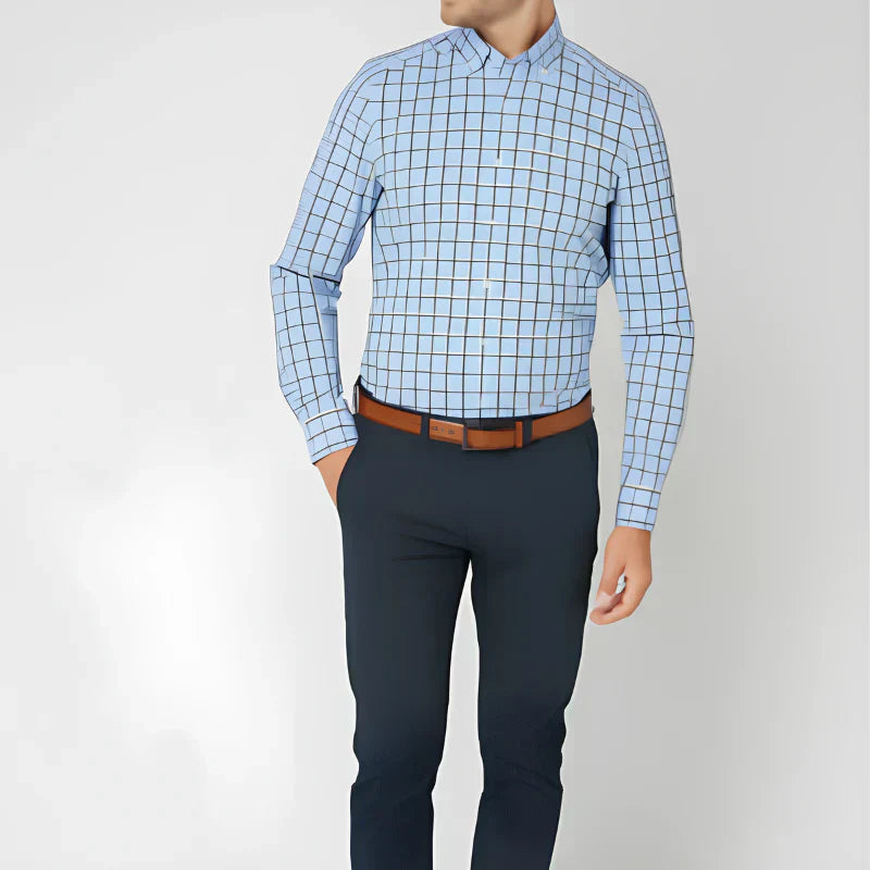 Striped Check Cotton Shirt
