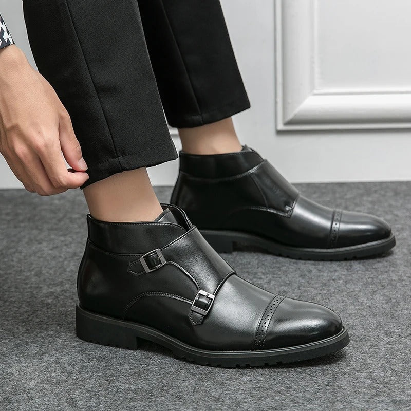 Double Monk-Strap Dress Boots