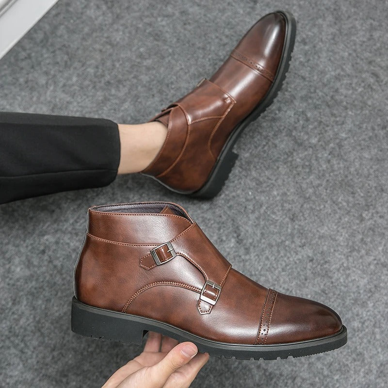 Double Monk-Strap Dress Boots