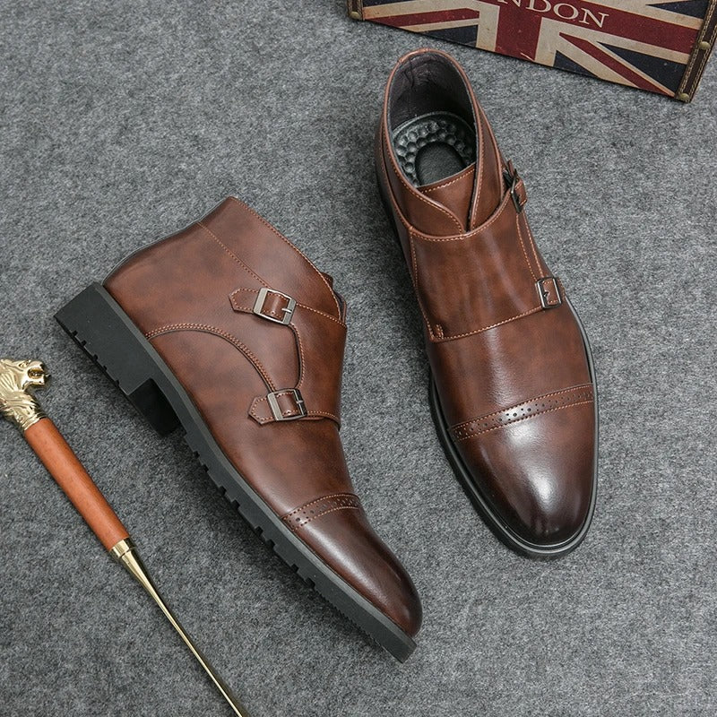 Double Monk-Strap Dress Boots