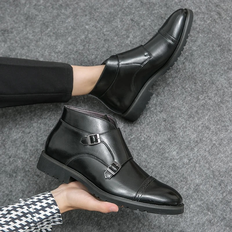 Double Monk-Strap Dress Boots