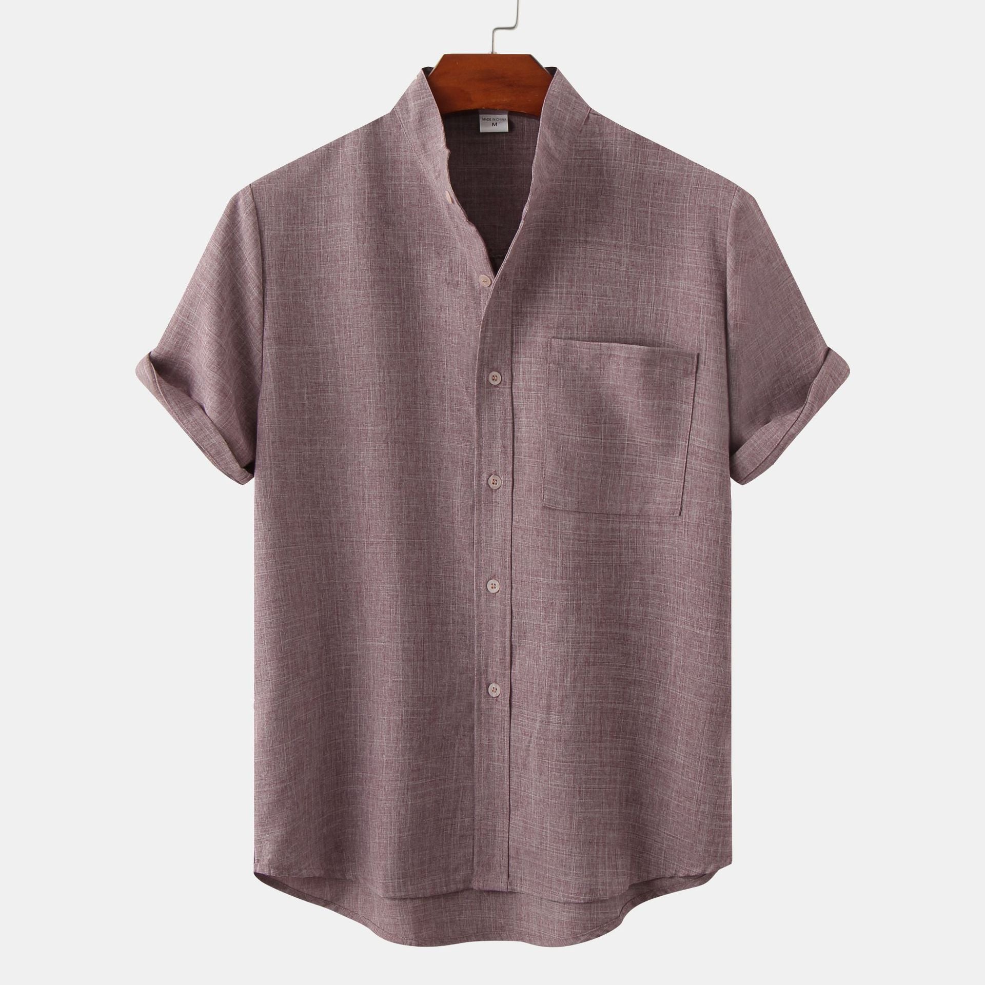 Solid Cotton Shirt with Buttons